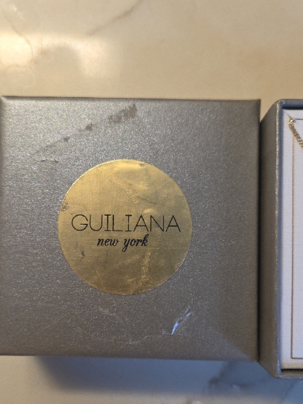 Guiliana New York Sterling Silver Gold-Plated Necklace with Blue Pendant - Picture 2 of 3